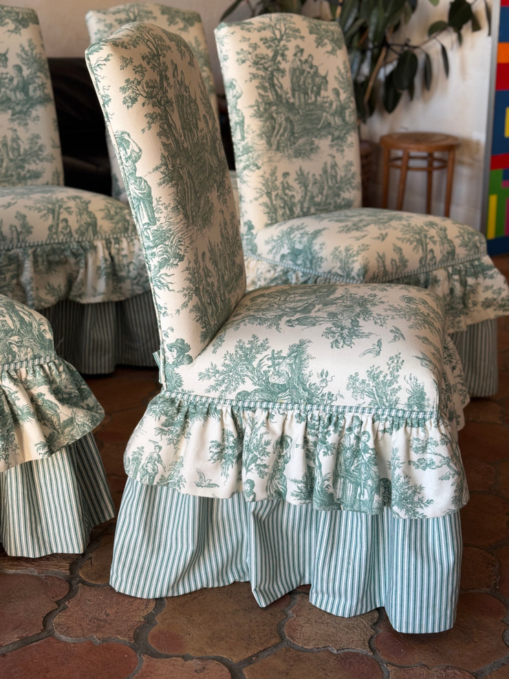 Toile Bow Dining Chairs
