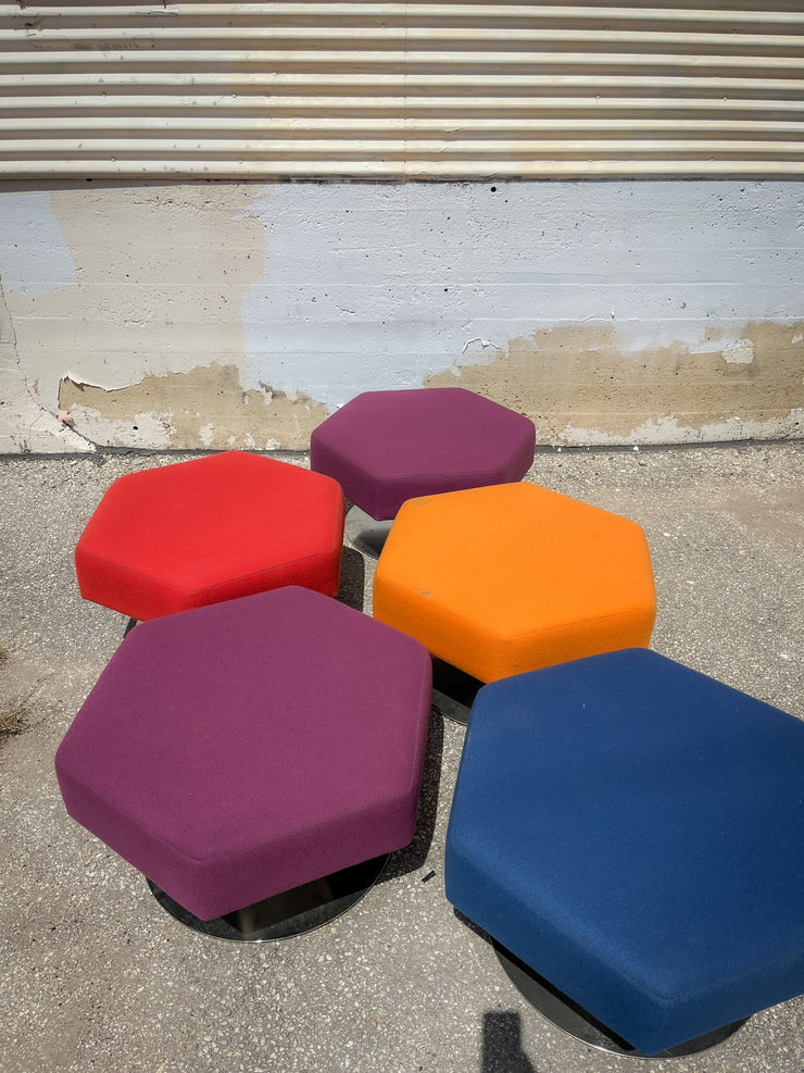 Modern Interconnecting Hexagon Modular Ottomans by Nienkamper (priced individually)