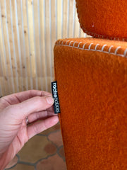 Orange Felt Roche Bobois Silhouette chair
