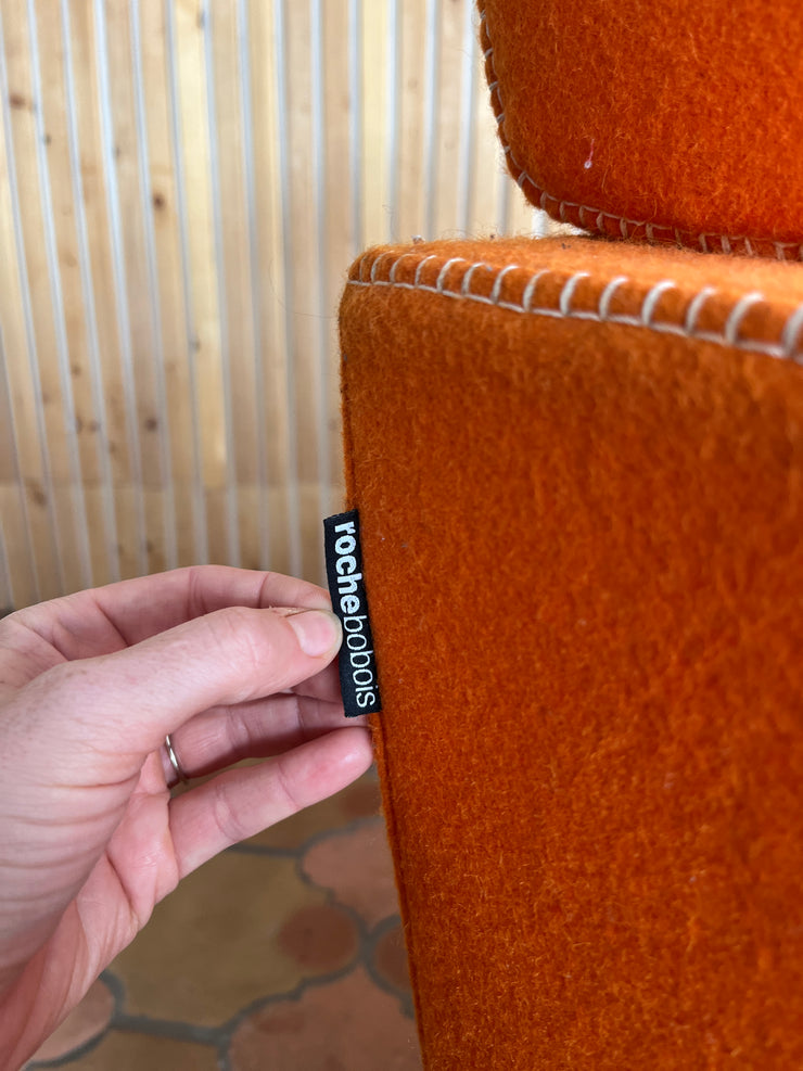 Orange Felt Roche Bobois Silhouette chair