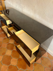 Black Lacquered & Brass Plated Dresser
