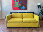 Yellow & Chrome Loveseat