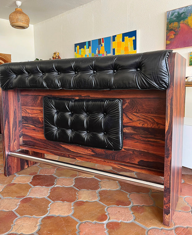 Mid Century Bar with Black Vinyl & Chrome