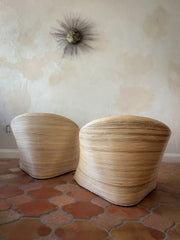 Sculptural Pencil Reed Chairs in the Style of Betty Cobonpue
