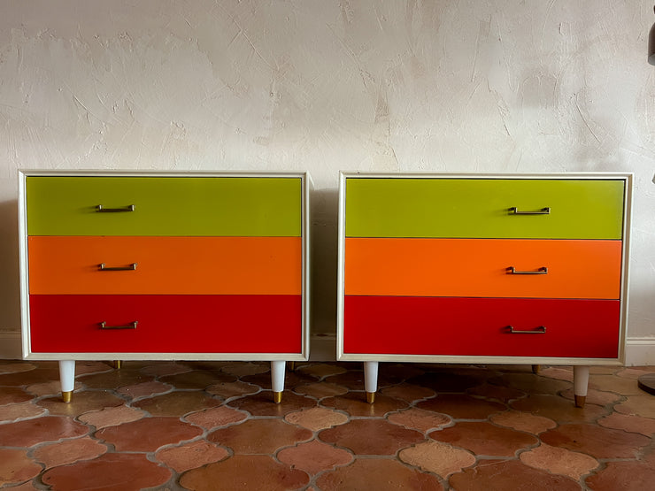 Furnette Mod Tri Color Dressers (sold as a set)
