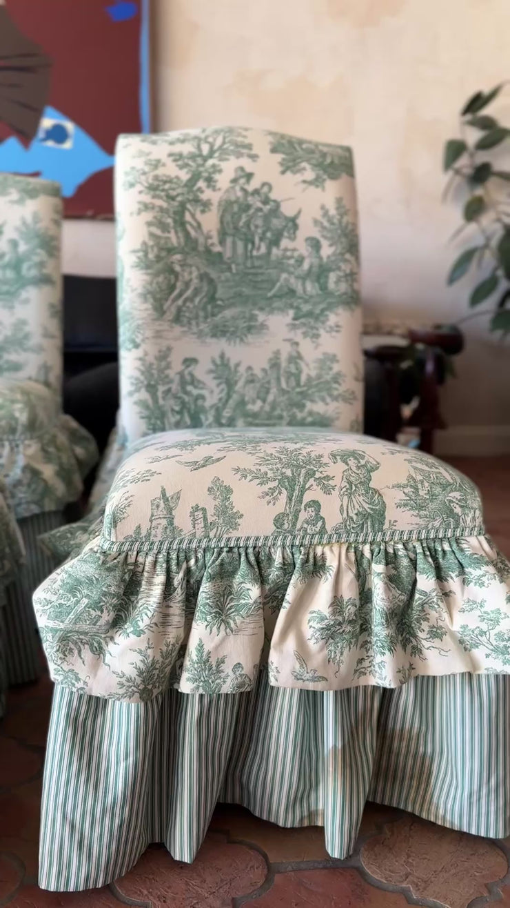 Toile Bow Dining Chairs